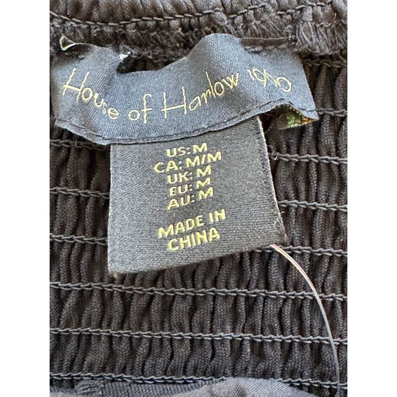 New ~ HOUSE OF HARLOW ~ Satin Rhinestone Neckline Crop Top Size M - Picture 4 of 5